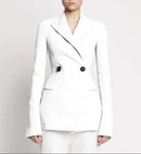 Proenza Schouler - Bi-Stretch Crepe Cinched Jacket - Off White - Femme