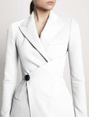 Proenza Schouler - Bi-Stretch Crepe Cinched Jacket - Off White - Femme