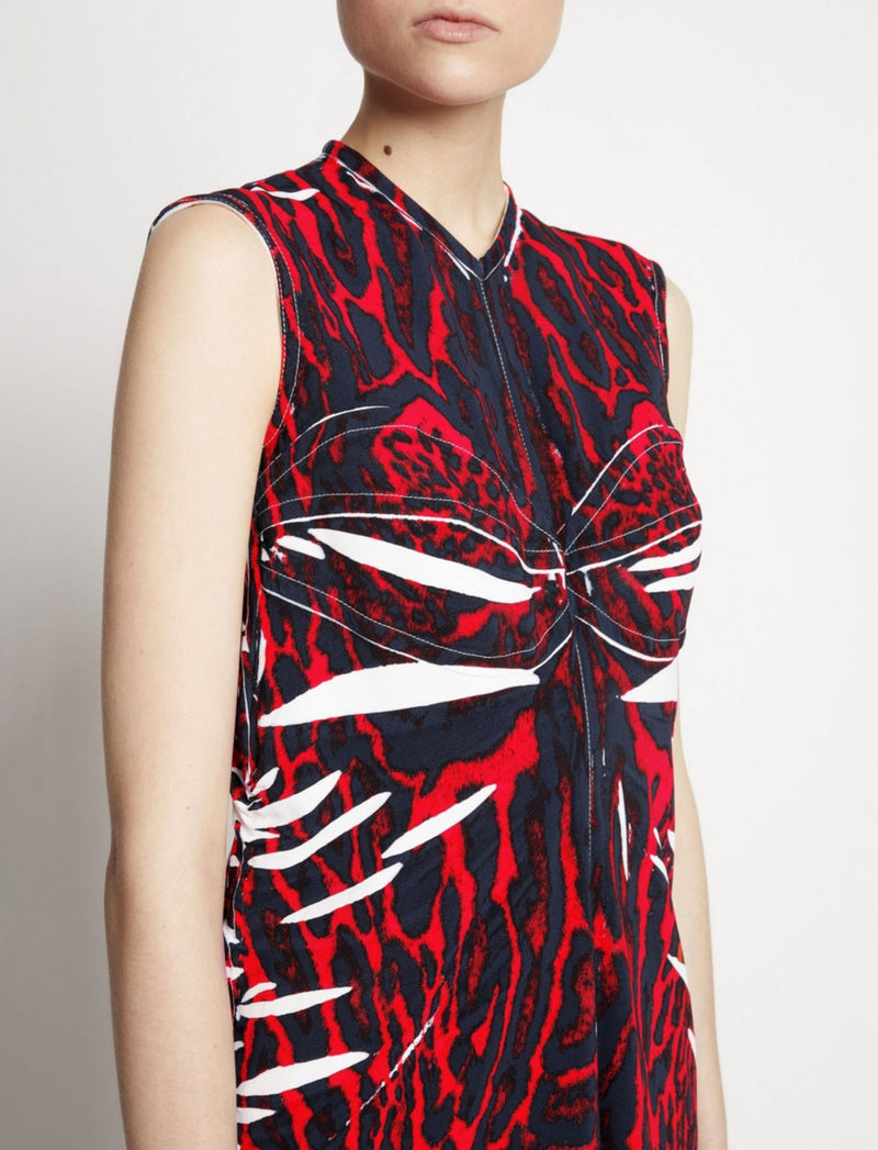 Proenza Schouler - Garment Printed Crepe Dress - Red Multi - Femme