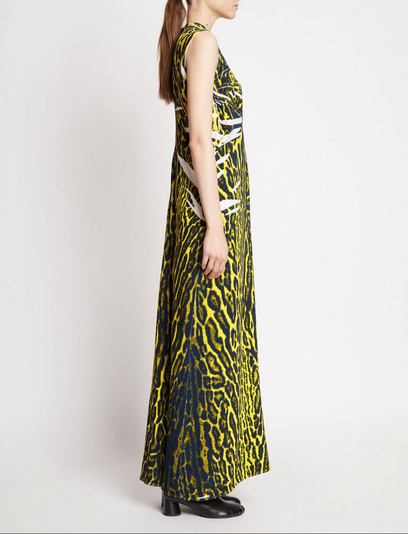Proenza Schouler - Garment Printed Crepe Dress - Yellow Multi - Femme