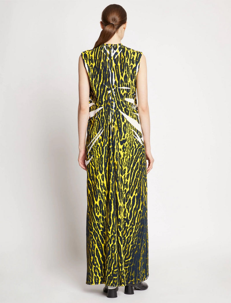 Proenza Schouler - Garment Printed Crepe Dress - Yellow Multi - Femme