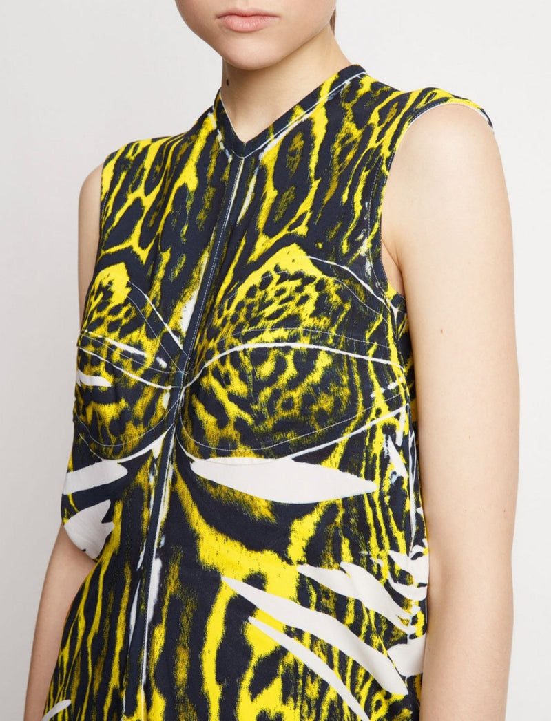 Proenza Schouler - Garment Printed Crepe Dress - Yellow Multi - Femme