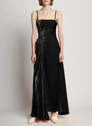 Proenza Schouler - Silk Viscose Velvet Gathered Dress - Black - Femme