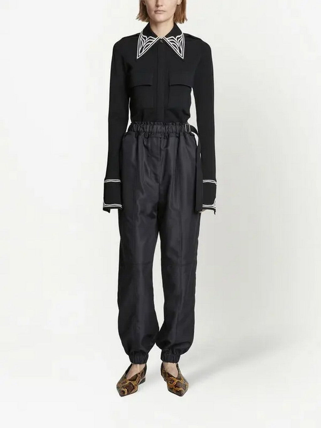 Proenza Schouler - Silk Nylon Taffeta Pull On Pant - Black - Women