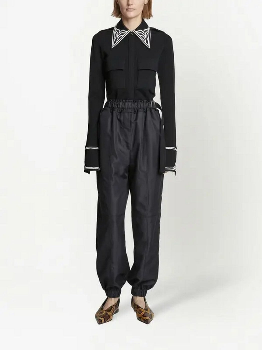 Proenza Schouler - Silk Nylon Taffeta Pull On Pant - Black - Women