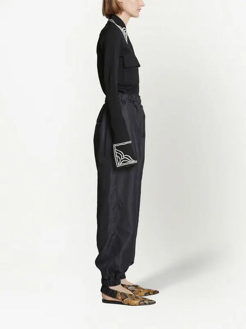 Proenza Schouler - Silk Nylon Taffeta Pull On Pant - Black - Women