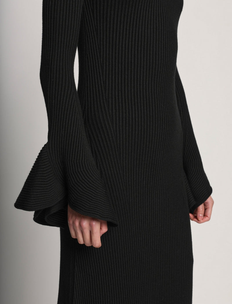 Proenza Schouler - Fluted Rib Knit Dress - Black - Femme