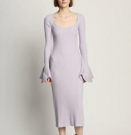 Proenza Schouler - Fluted Rib Knit Dress - Lavender - Femme