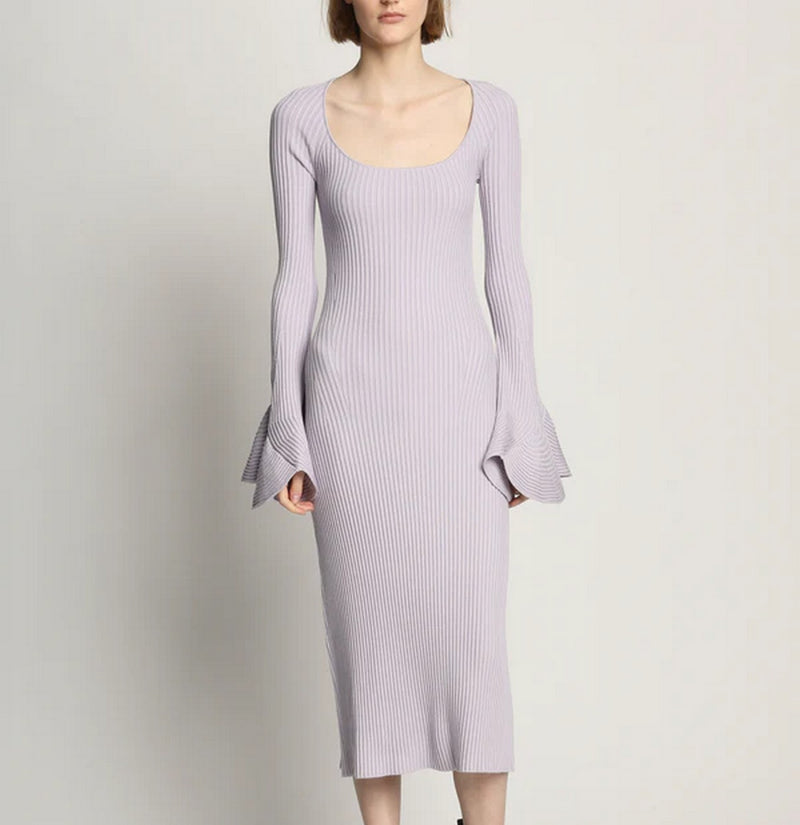 Proenza Schouler - Fluted Rib Knit Dress - Lavender - Femme