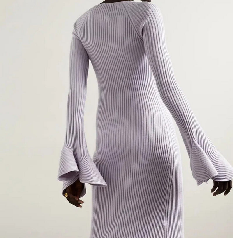 Proenza Schouler - Fluted Rib Knit Dress - Lavender - Femme