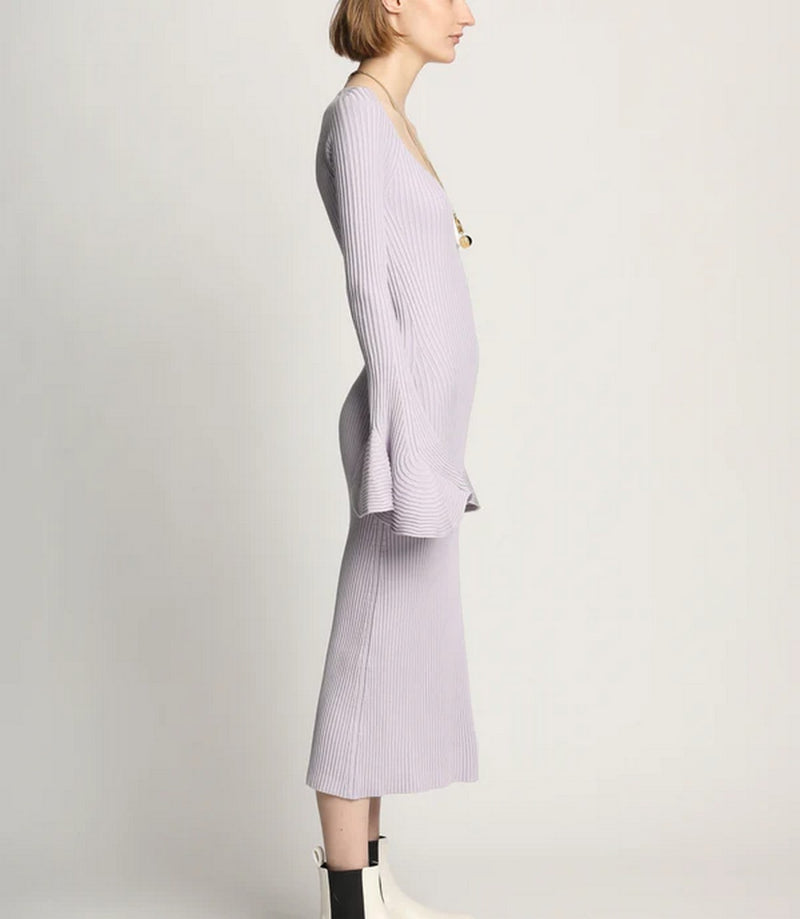 Proenza Schouler - Fluted Rib Knit Dress - Lavender - Femme
