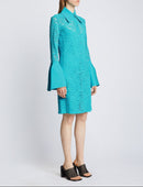Proenza Schouler - Stretch Lace Shirt Dress - Cyan - Femme