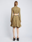 Proenza Schouler - Printed Dot Cut Out Shirt Dress - Khaki Black - Femme