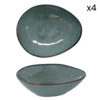 Genesis - Set De 4 Assiettes Creuses - Grès - Vert