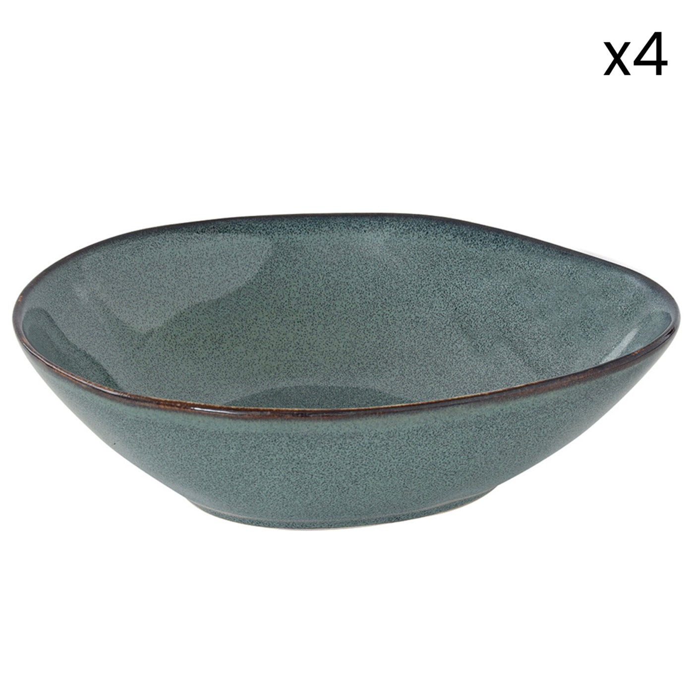 Genesis - Set De 4 Assiettes Creuses - Grès - Vert