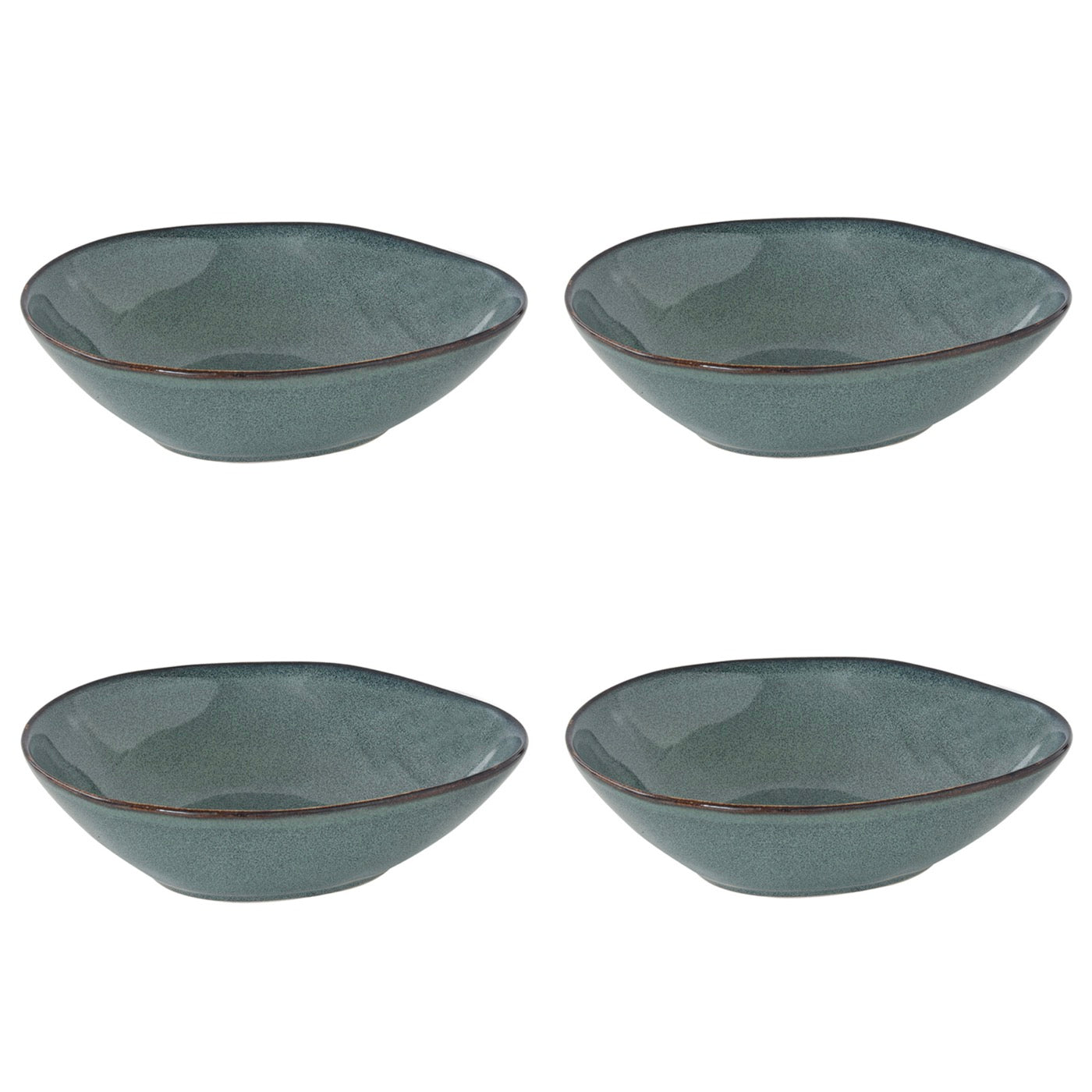 Genesis - Set De 4 Assiettes Creuses - Grès - Vert