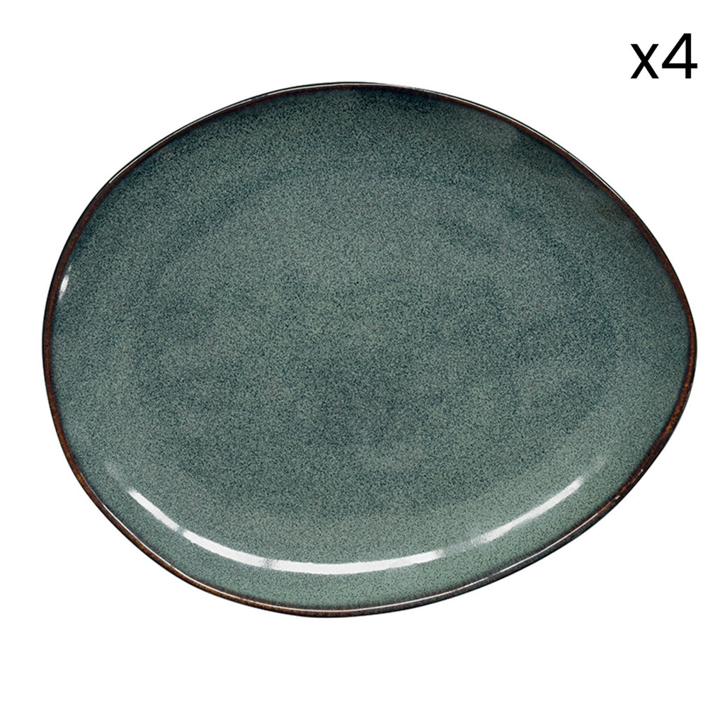 Genesis - Set De 4 Assiettes À Dessert - Grès - Vert