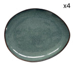 Genesis - Set De 4 Assiettes À Dessert - Grès - Vert