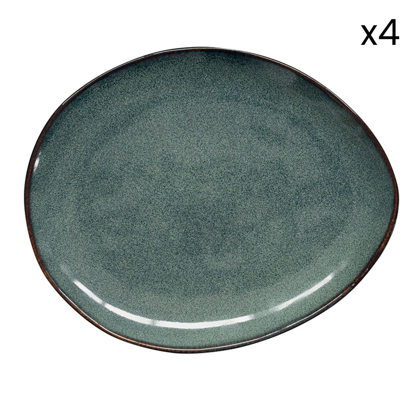 Genesis - Set De 4 Assiettes À Dessert - Grès - Vert