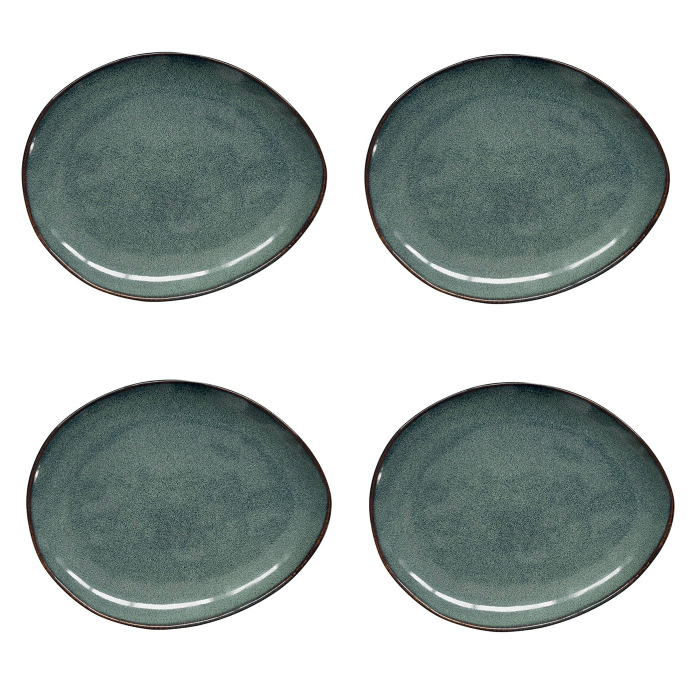 Genesis - Set De 4 Assiettes À Dessert - Grès - Vert