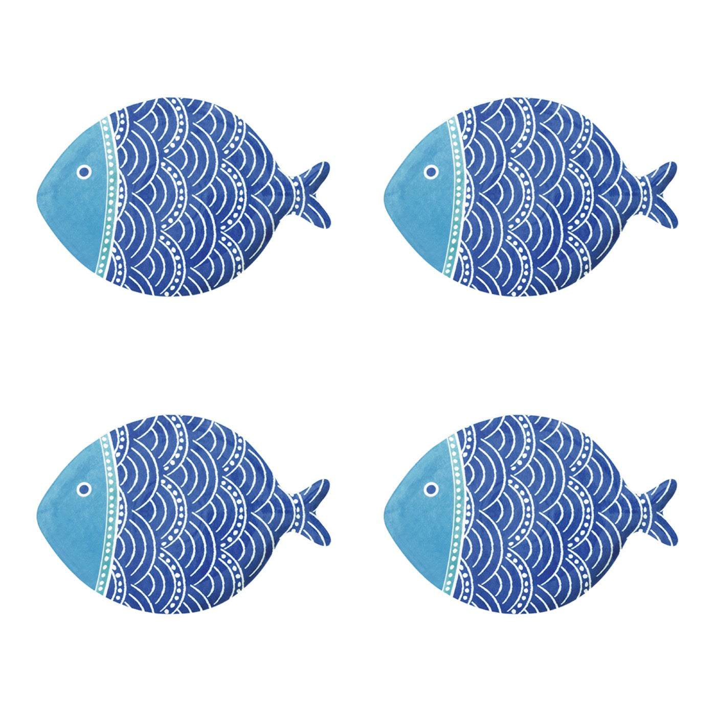 Sea Friends - Set De 4 Assiettes Version 1 - Porcelaine - Multicolore