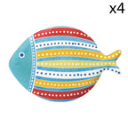 Sea Friends - Set De 4 Assiettes Version 2 - Porcelaine - Multicolore