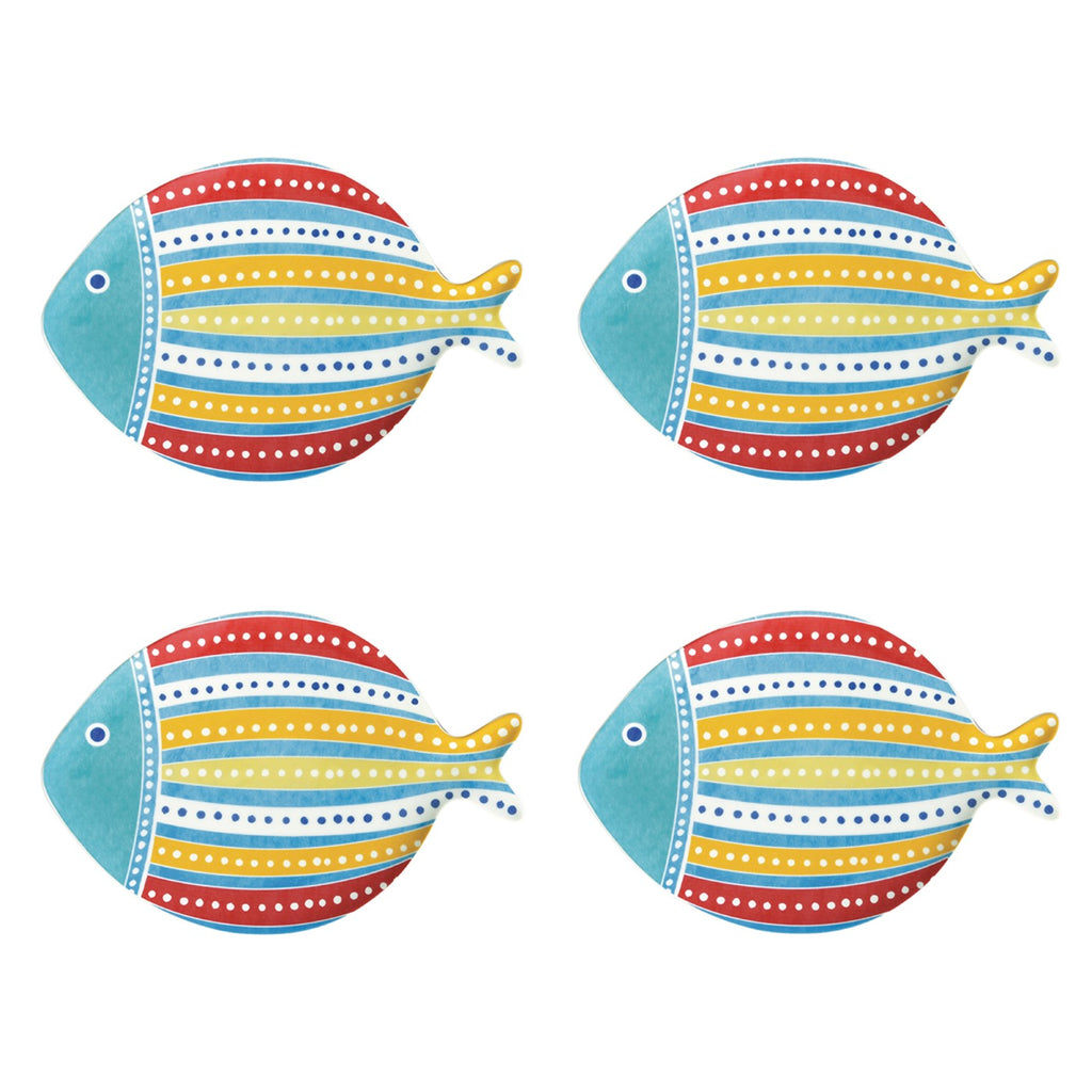 Sea Friends - Set De 4 Assiettes Version 2 - Porcelaine - Multicolore