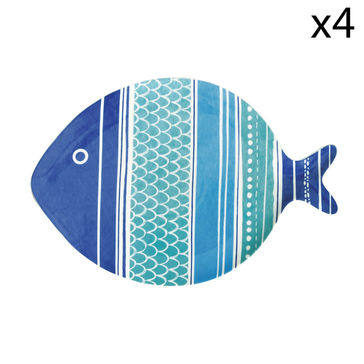 Sea Friends - Set De 4 Assiettes Version 3 - Porcelaine - Multicolore