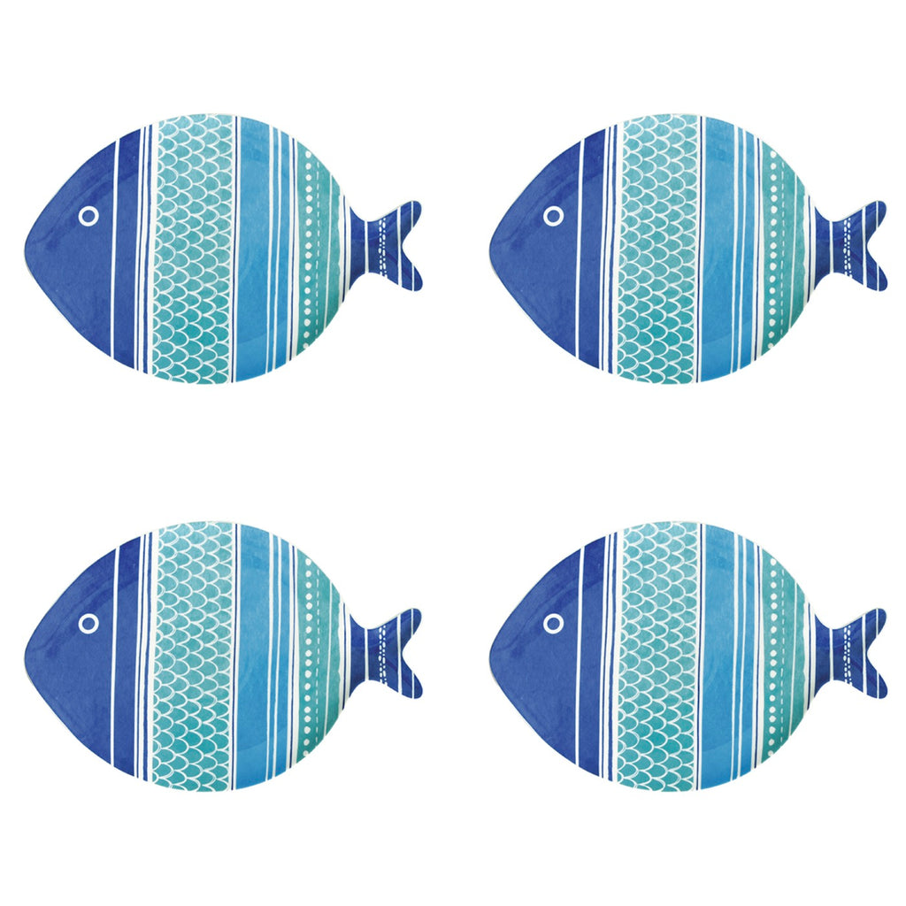 Sea Friends - Set De 4 Assiettes Version 3 - Porcelaine - Multicolore