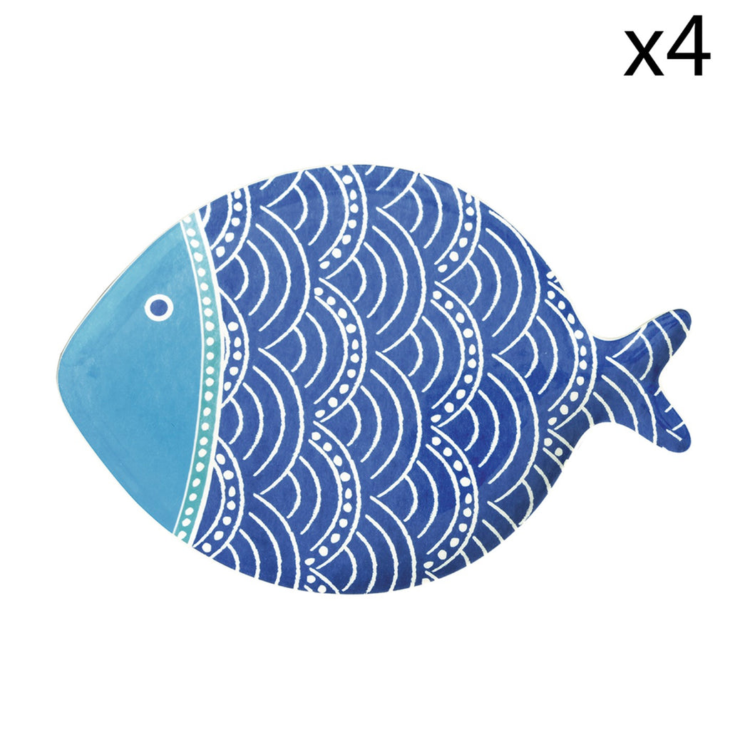 Sea Friends - Set De 4 Assiettes Version 1 - Porcelaine - Multicolore