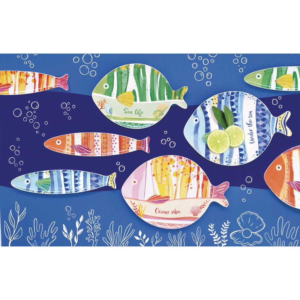 Sea Friends - Set De 4 Assiettes Version 1 - Porcelaine - Multicolore