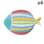 Sea Friends - Set De 4 Assiettes Version 2 - Porcelaine - Multicolore