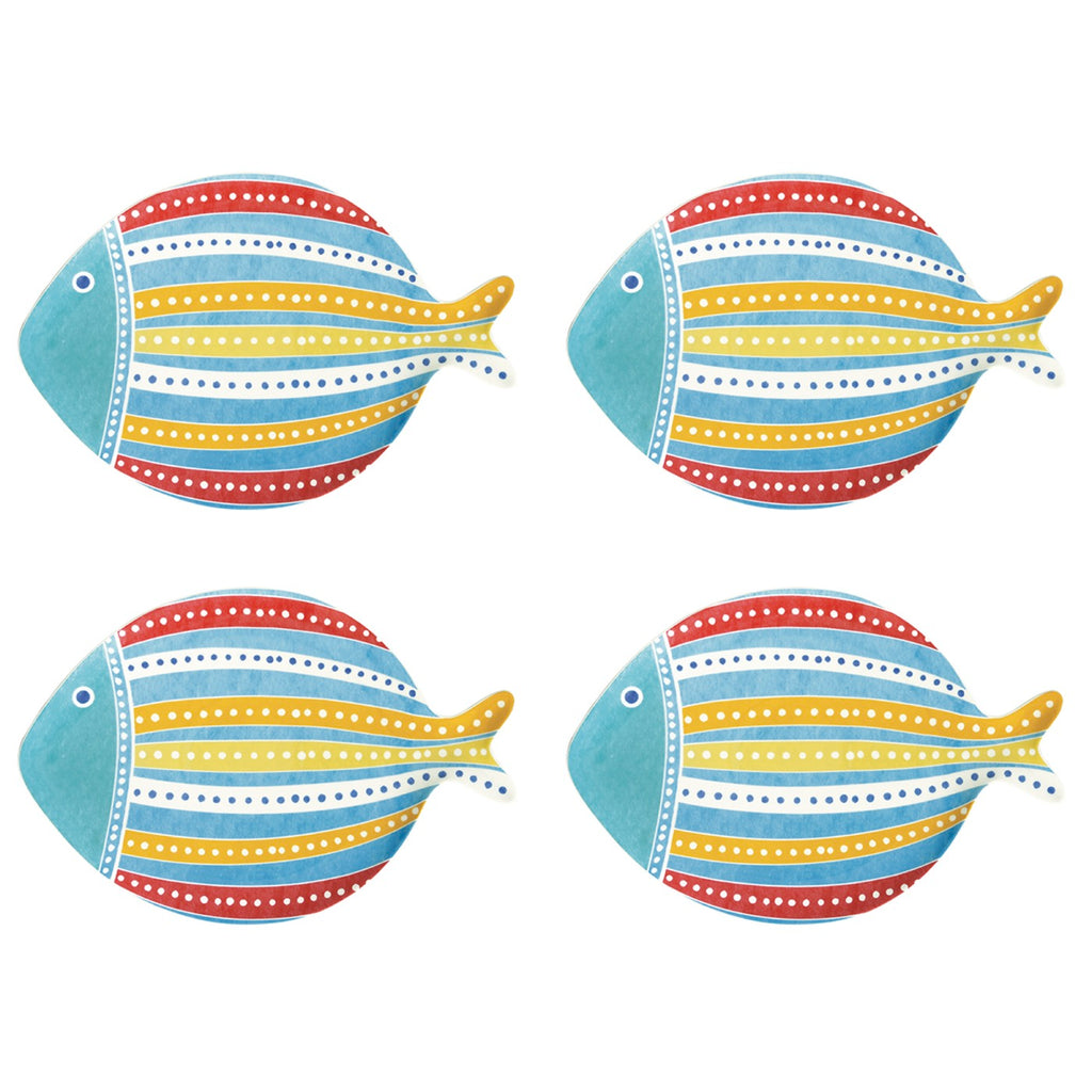 Sea Friends - Set De 4 Assiettes Version 2 - Porcelaine - Multicolore