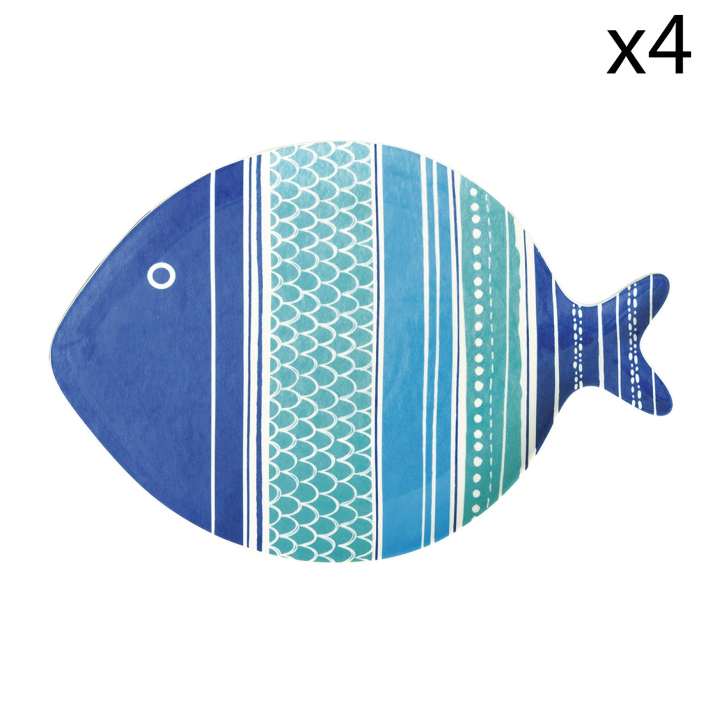 Sea Friends - Set De 4 Assiettes Version 3 - Porcelaine - Multicolore