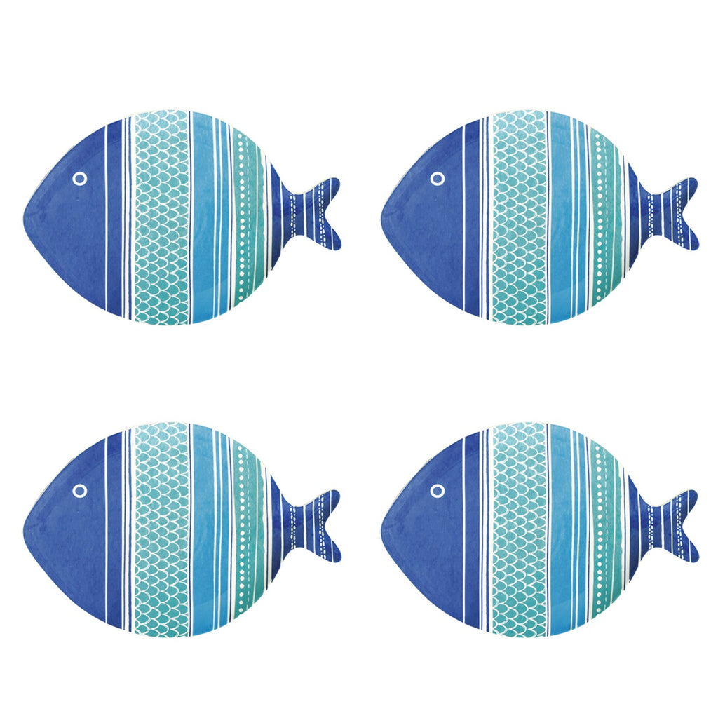 Sea Friends - Set De 4 Assiettes Version 3 - Porcelaine - Multicolore