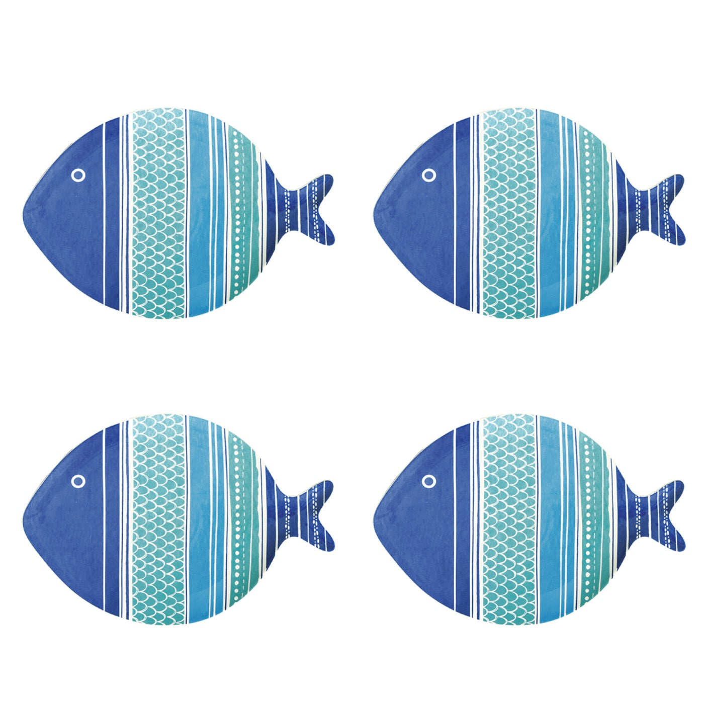 Sea Friends - Set De 4 Assiettes Version 3 - Porcelaine - Multicolore