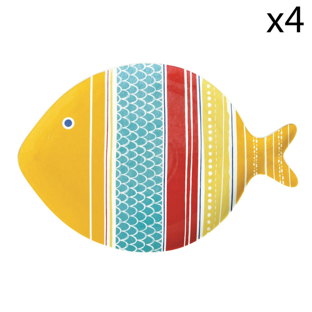 Sea Friends - Set De 4 Assiettes Version 4 - Porcelaine - Multicolore