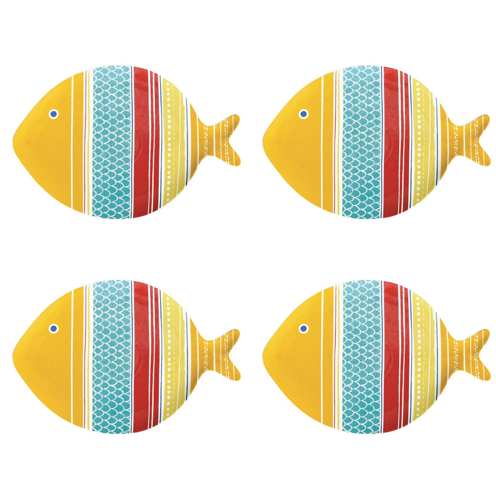 Sea Friends - Set De 4 Assiettes Version 4 - Porcelaine - Multicolore