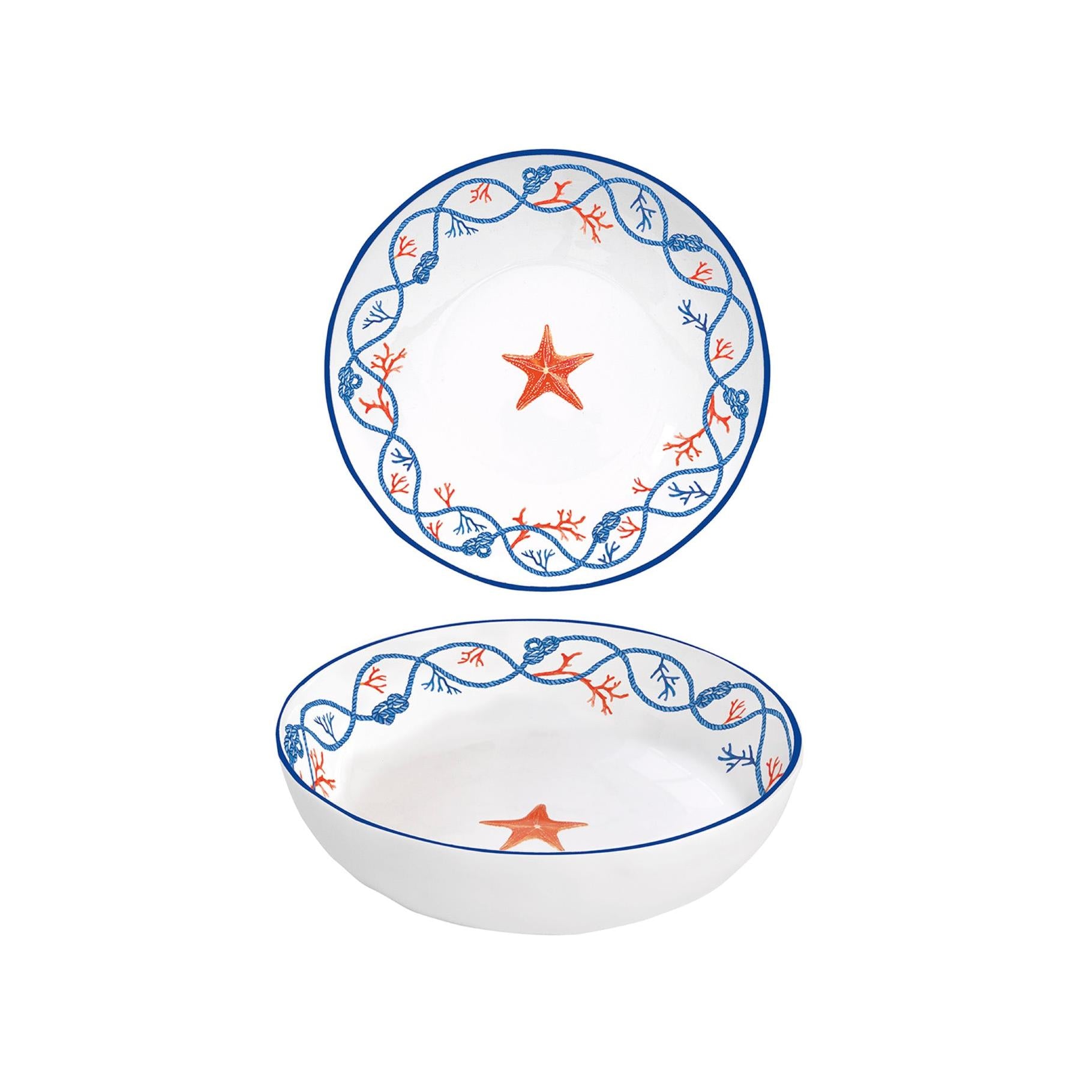 Cote De Mer - Set De 4 Assiettes Creuses - Porcelaine - Multicolore