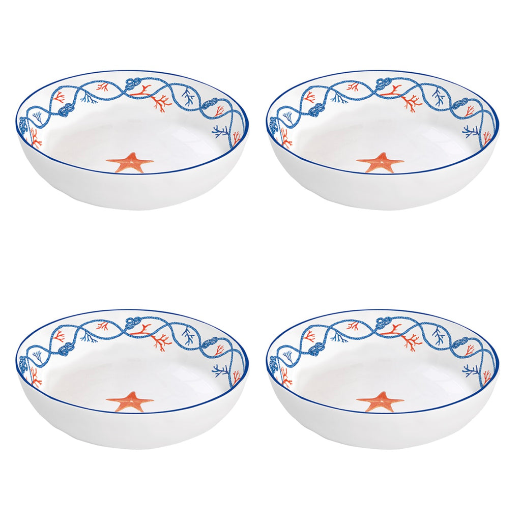 Cote De Mer - Set De 4 Assiettes Creuses - Porcelaine - Multicolore