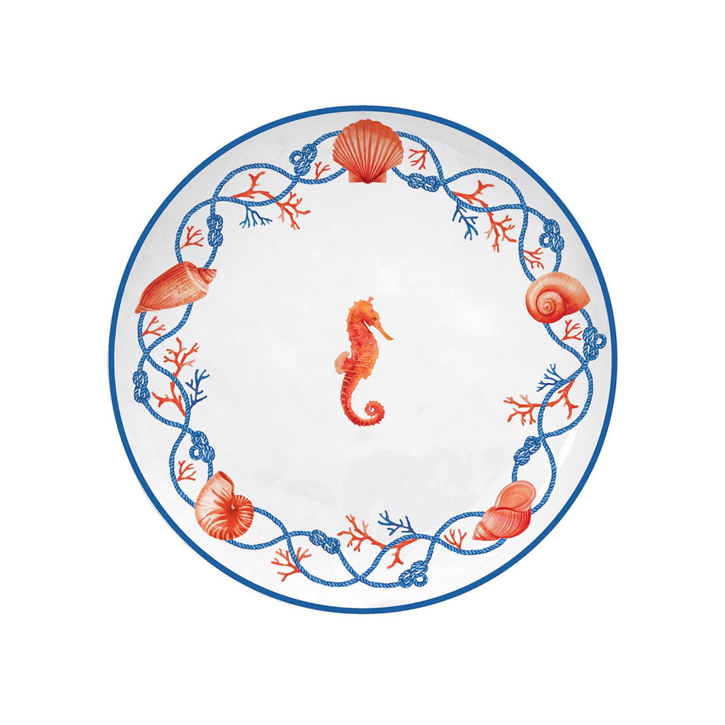 Cote De Mer - Set De 4 Assiettes Hippocampe - Porcelaine - Multicolore