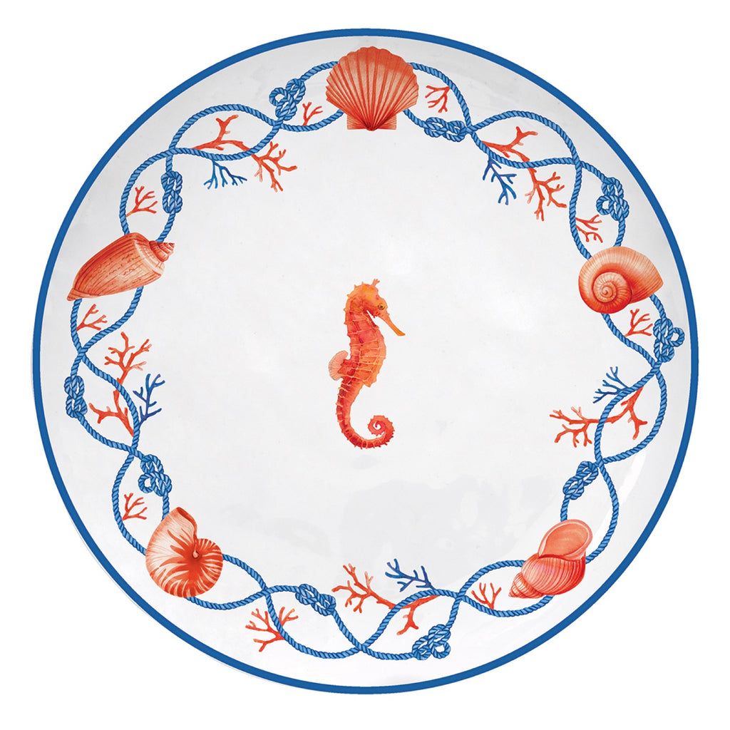 Cote De Mer - Set De 4 Assiettes Hippocampe - Porcelaine - Multicolore