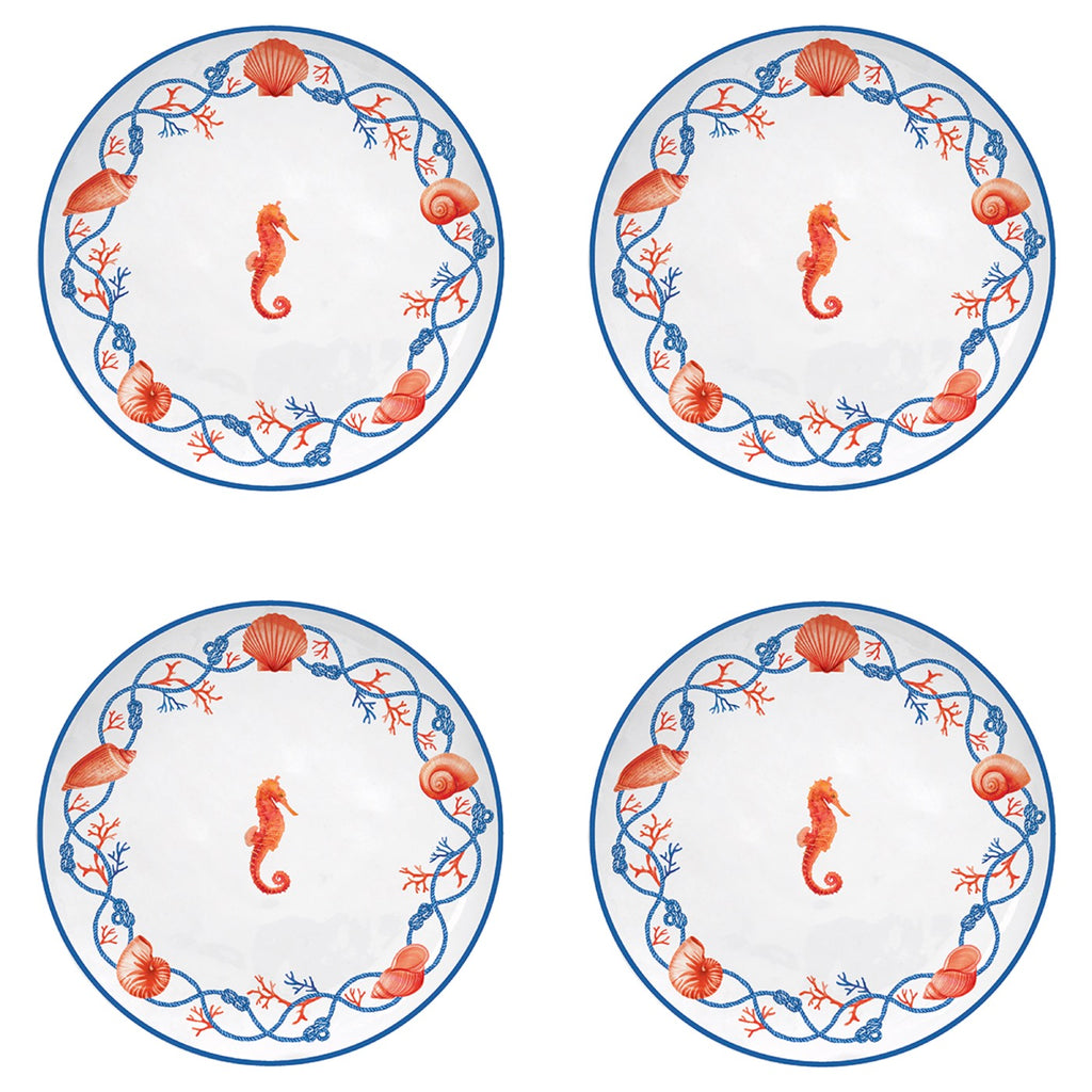 Cote De Mer - Set De 4 Assiettes Hippocampe - Porcelaine - Multicolore