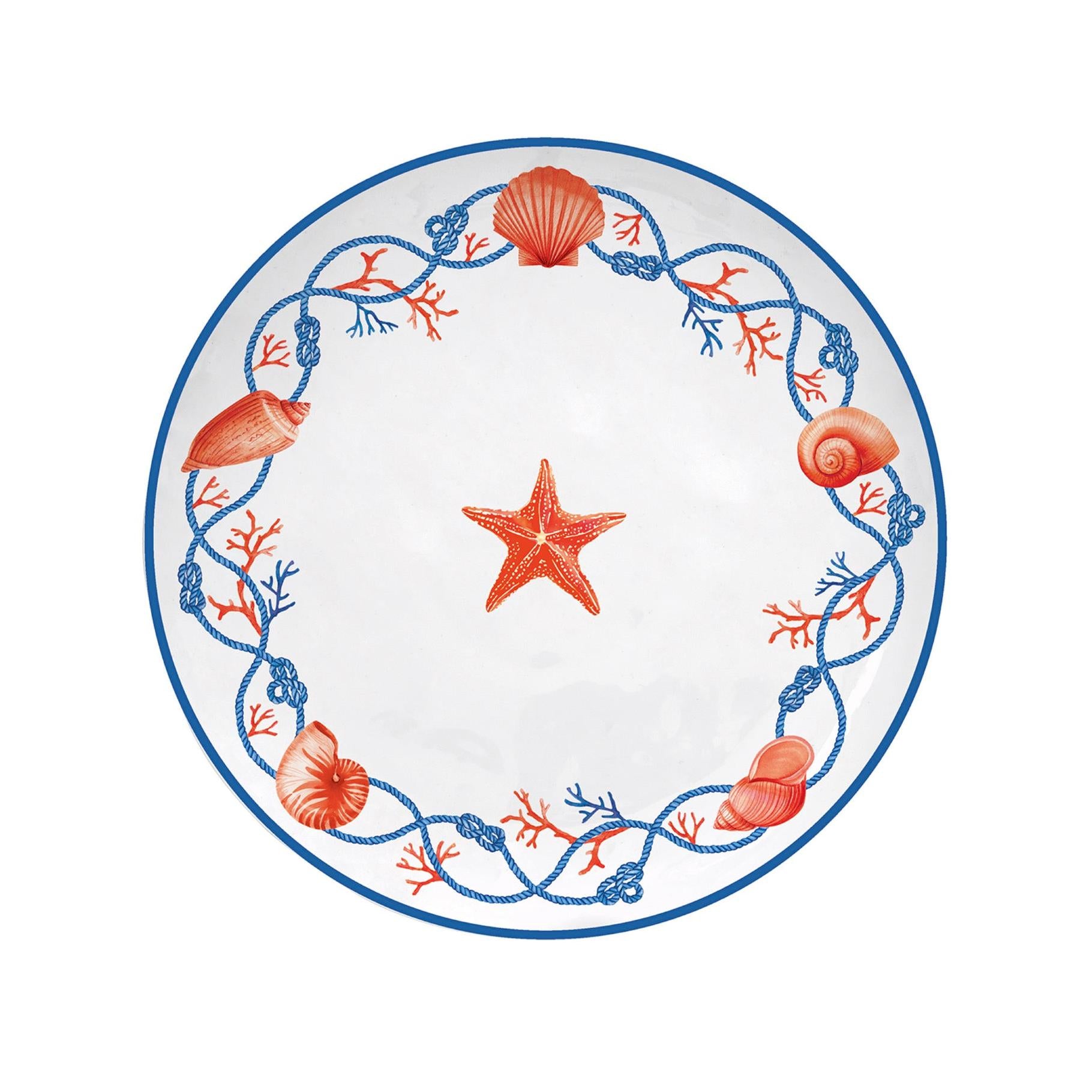 Cote De Mer - Set De 4 Assiettes Étoile De Mer - Porcelaine - Multicolore
