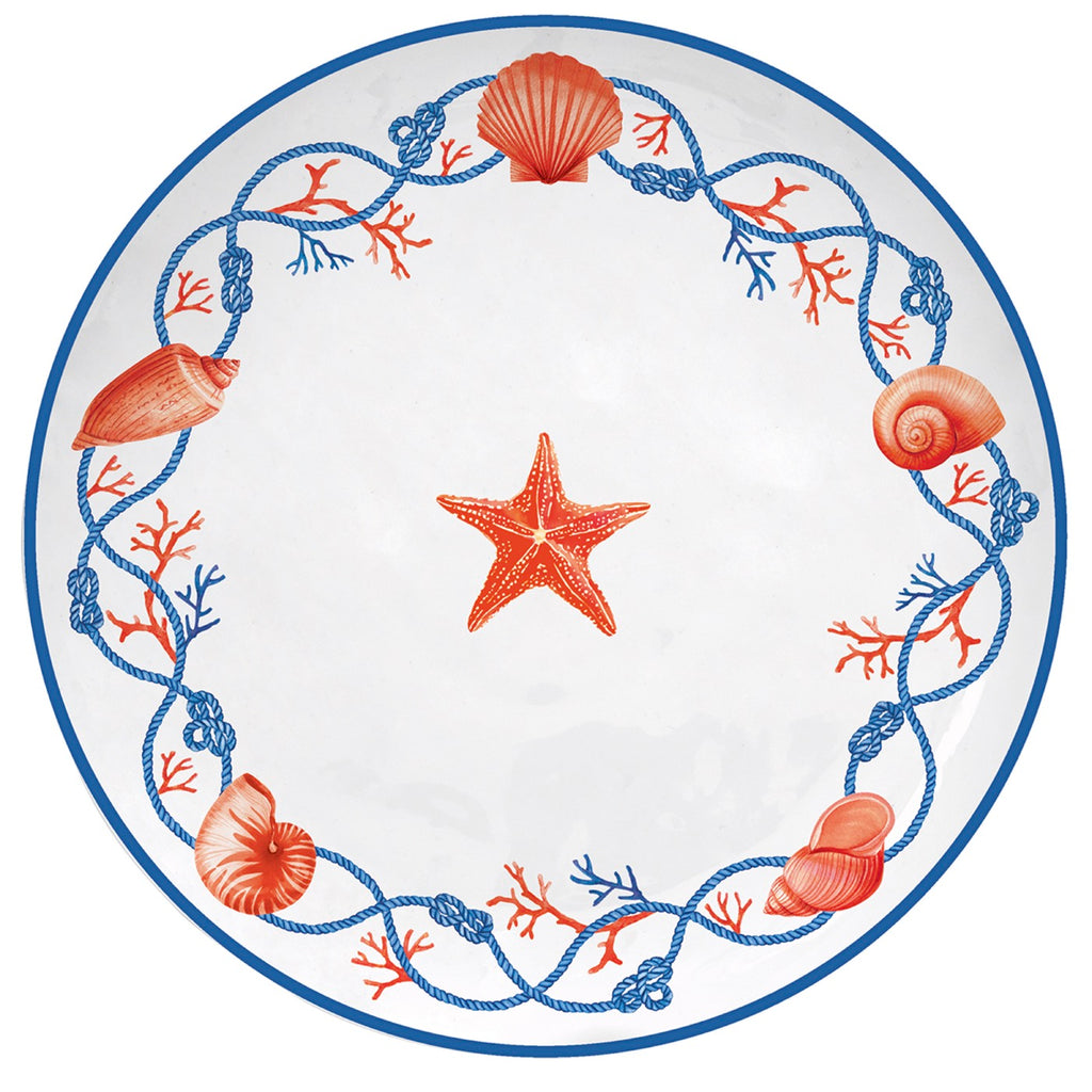 Cote De Mer - Set De 4 Assiettes Étoile De Mer - Porcelaine - Multicolore