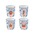 Cote De Mer - Set De 4 Tasses À Café - Porcelaine - Multicolore