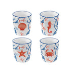 Cote De Mer - Set De 4 Tasses À Café - Porcelaine - Multicolore