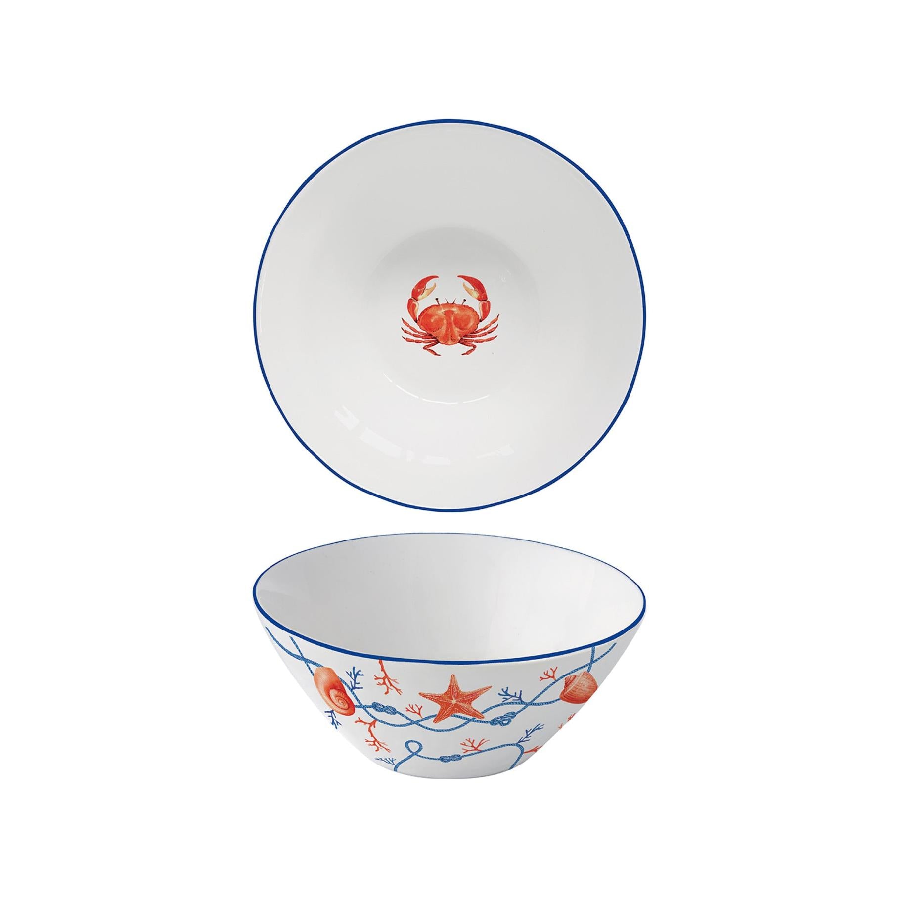 Cote De Mer - Set De 6 Bols - Porcelaine - Multicolore
