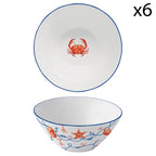 Cote De Mer - Set De 6 Bols - Porcelaine - Multicolore