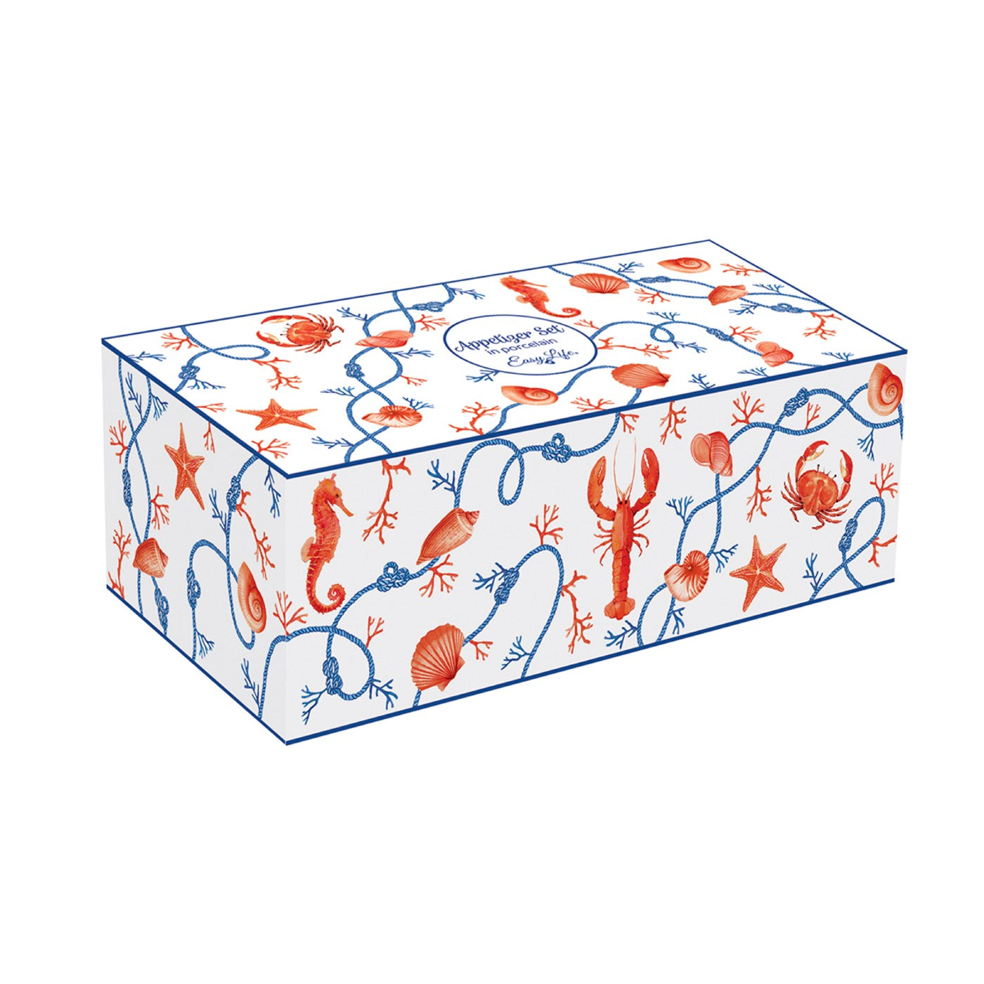 Cote De Mer - Set Apéritif Acacia Avec 4 Bols - Porcelaine Et Acacia - Multicolore